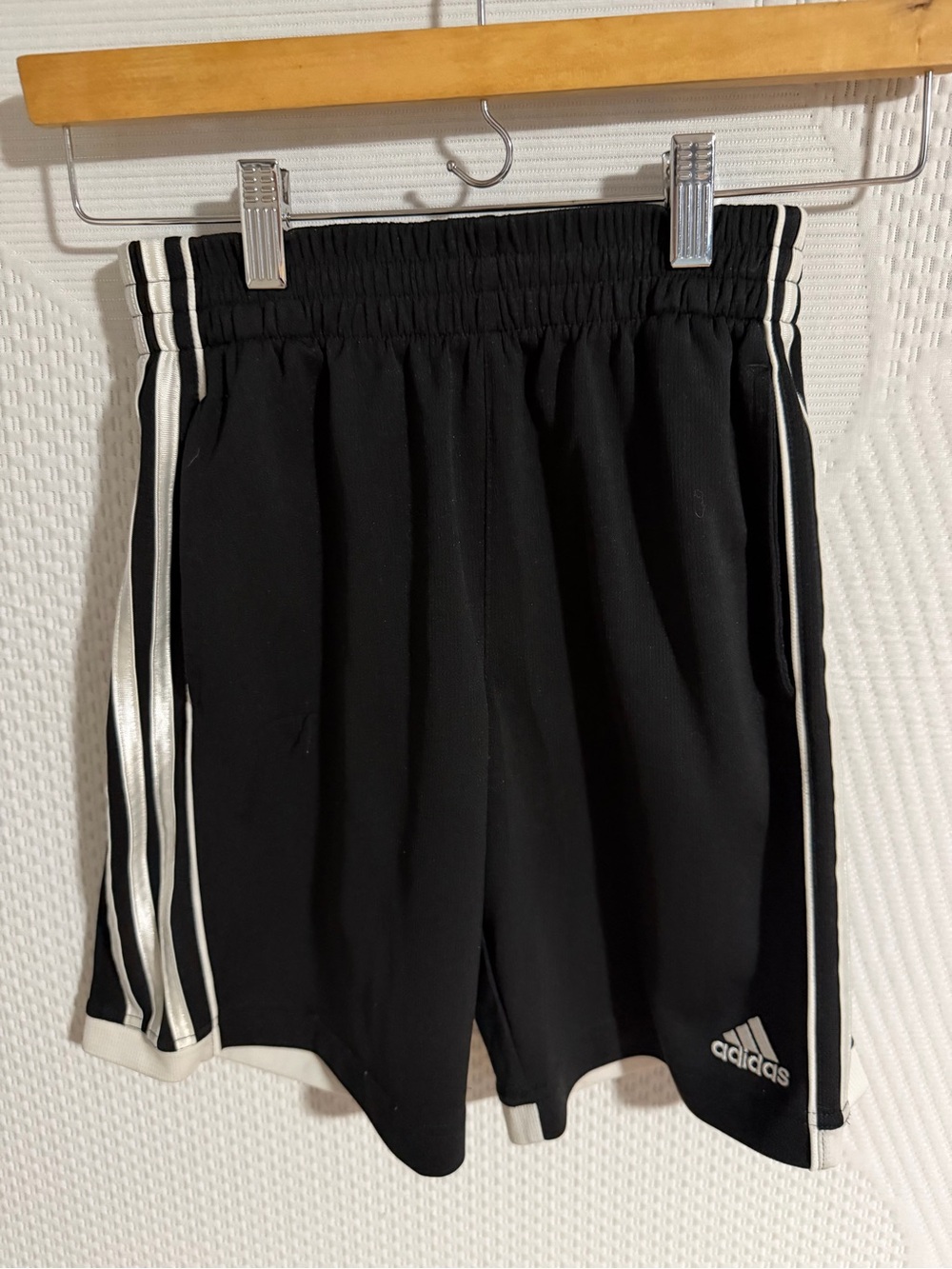 adidas Black Shorts with White Side Stripes